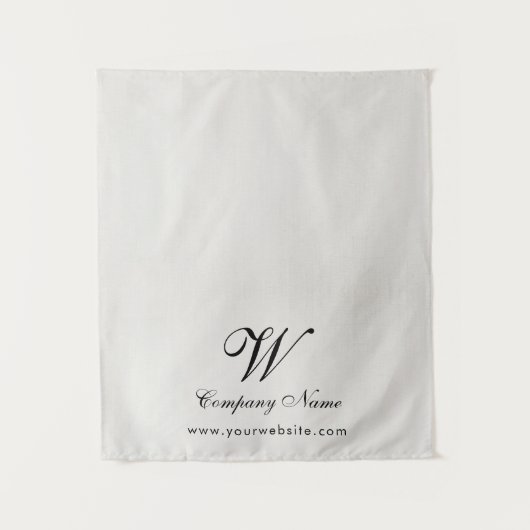 Custom Linen Business Table Runner Banner Script タペストリー (正面)