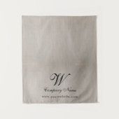 Custom Linen Business Table Runner Banner Script タペストリー (正面)