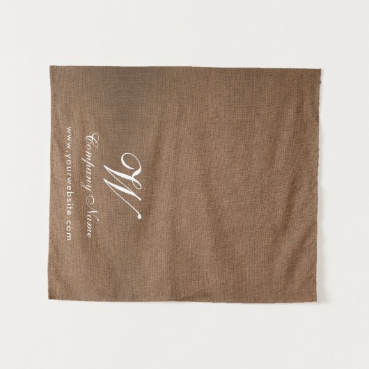 Custom Linen Business Table Runner Banner Script タペストリー (正面(横))