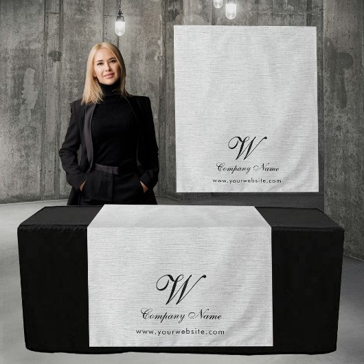 Custom Linen Business Table Runner Banner Script タペストリー