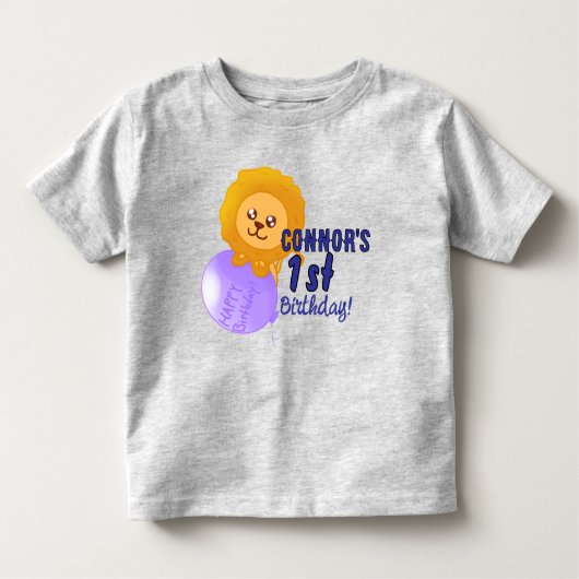 Custom Lion Themed Birthday T-Shirt トドラーTシャツ (正面)