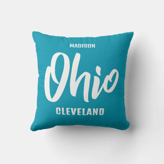 Custom Location, Name & Color Ohio クッション (裏面)