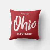 Custom Location, Name & Color Ohio クッション (裏面)