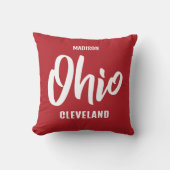 Custom Location, Name & Color Ohio クッション (正面)