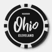 Custom Location, Name & Color Ohio ポーカーチップ (正面)
