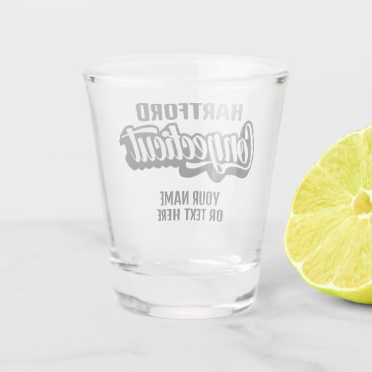 Custom Location & Text Connecticut ショットグラス (裏面)