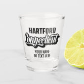 Custom Location & Text Connecticut ショットグラス (正面)