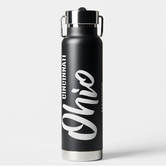 Custom Location & Text Ohio ウォーターボトル (正面)