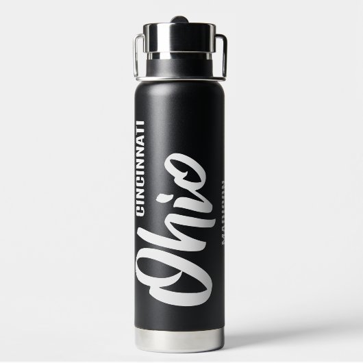 Custom Location & Text Ohio ウォーターボトル (背面)