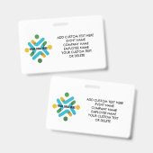 Custom LogoおよびCustom Text Companyビジネスイベント バッジ (Front & Back)