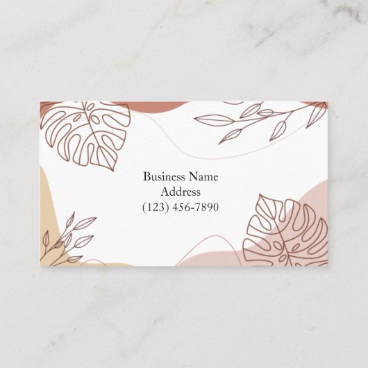 Custom Logo Abstract Minimal Boho Business Card 名刺 (裏面)