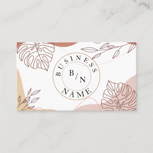 Custom Logo Abstract Minimal Boho Business Card 名刺 (正面)
