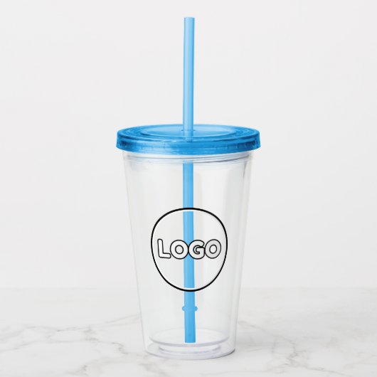 Custom Logo Acrylic Tumbler with Straw No Minimum アクリルタンブラー (正面)