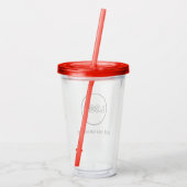 Custom Logo Acrylic Tumbler with Straw No Minimum アクリルタンブラー (裏面)