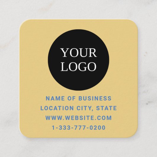 Custom Logo and QR Code スクエア名刺 (正面)