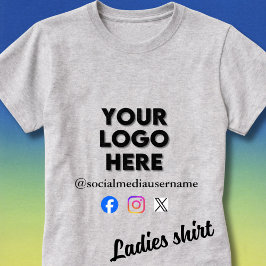 Custom Logo and Social Media Business  Tシャツ