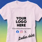 *Custom Logo and Social Media Business Tシャツ