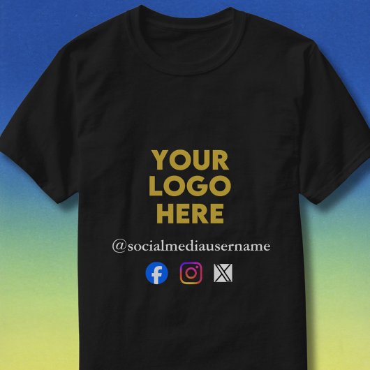 Custom Logo and Social Media Business Tシャツ