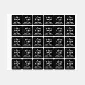 ➤ Custom Logo and Text Black Fabric Clothing Label ラベル (シート)