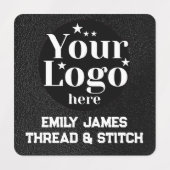➤ Custom Logo and Text Black Fabric Clothing Label ラベル (デザイン2)