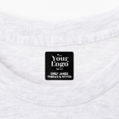 ➤ Custom Logo and Text Black Fabric Clothing Label ラベル (貼付)