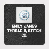 Custom Logo and Text Black Fabric Clothing Label 1 ラベル (デザイン2)