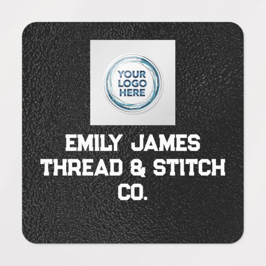 Custom Logo and Text Black Fabric Clothing Label 1 ラベル (デザイン2)