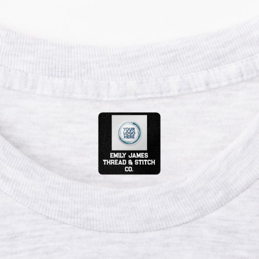 Custom Logo and Text Black Fabric Clothing Label 1 ラベル (貼付)