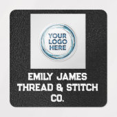 Custom Logo and Text Black Fabric Clothing Label 1 ラベル (デザイン1)