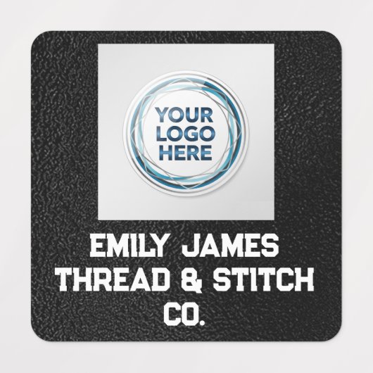 Custom Logo and Text Black Fabric Clothing Label 1 ラベル (デザイン1)