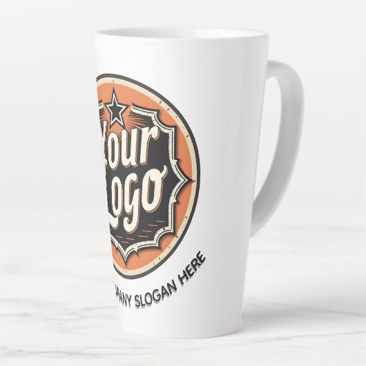 Custom Logo and Text Business カフェラテマグ (右アングル)