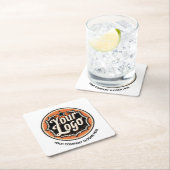 Custom Logo and Text Business スクエアペーパーコースター (インサイチュ)