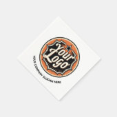 Custom Logo and Text Business スタンダードカクテルナプキン (角)