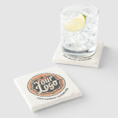 Custom Logo and Text Business ストーンコースター (横)