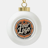 Custom Logo and Text Business セラミックボールオーナメント (正面)