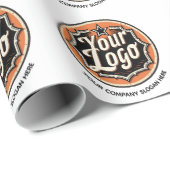 Custom Logo and Text Business ラッピングペーパー (ロールコーナー)