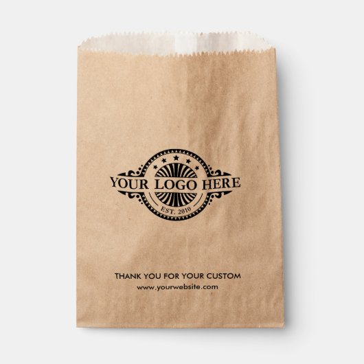 Custom Logo and Text Kraft Paper Bag フェイバーバッグ (正面)