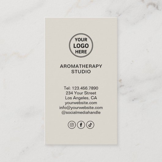 Custom Logo Aromatherapy Spa Professional 名刺 (裏面)