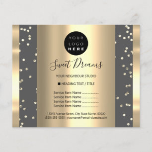Custom Logo Beauty Makeup Price List Glitter Gray  チラシ
