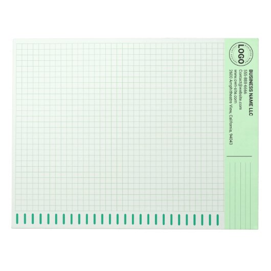 Custom Logo, Big Green Engineering Graph Paper Pad ノートパッド (正面)