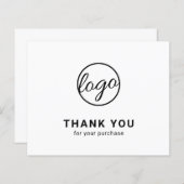Custom Logo Black and White Budget Thank You Card (正面/裏面)