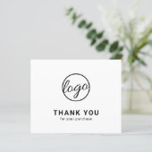 Custom Logo Black and White Budget Thank You Card (スタンド正面)