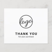 Custom Logo Black and White Budget Thank You Card (正面)