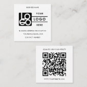 Custom Logo Black White QR Code Website  スクエア名刺 (正面/裏面)