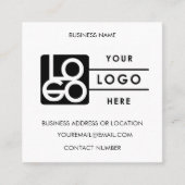 Custom Logo Black White QR Code Website  スクエア名刺 (正面)