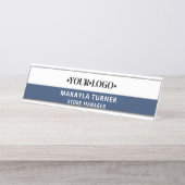 Custom Logo Blue デスクネームプレート (正面)