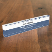 Custom Logo Blue デスクネームプレート (側面)