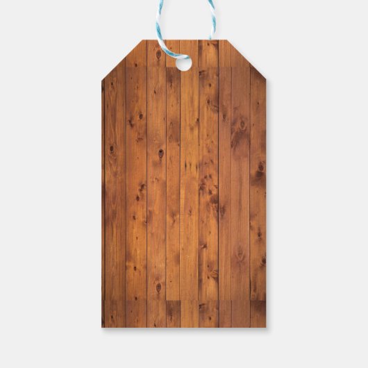 Custom logo brown wood ギフトタグ (裏面)