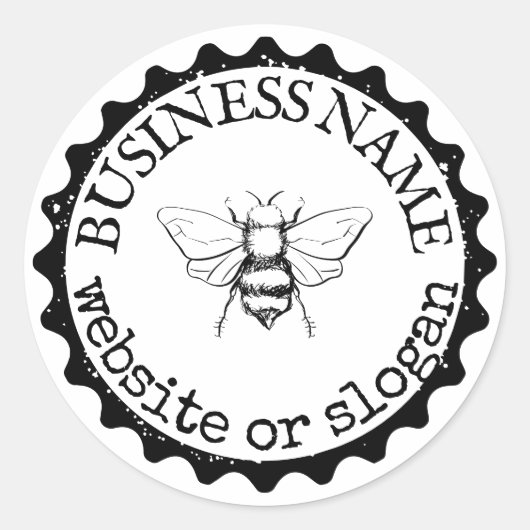 Custom Logo Bumblebee Farmhouse Stickers ラウンドシール (正面)