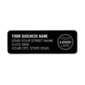 Custom Logo Business Company Black Return Address ラベル (正面)